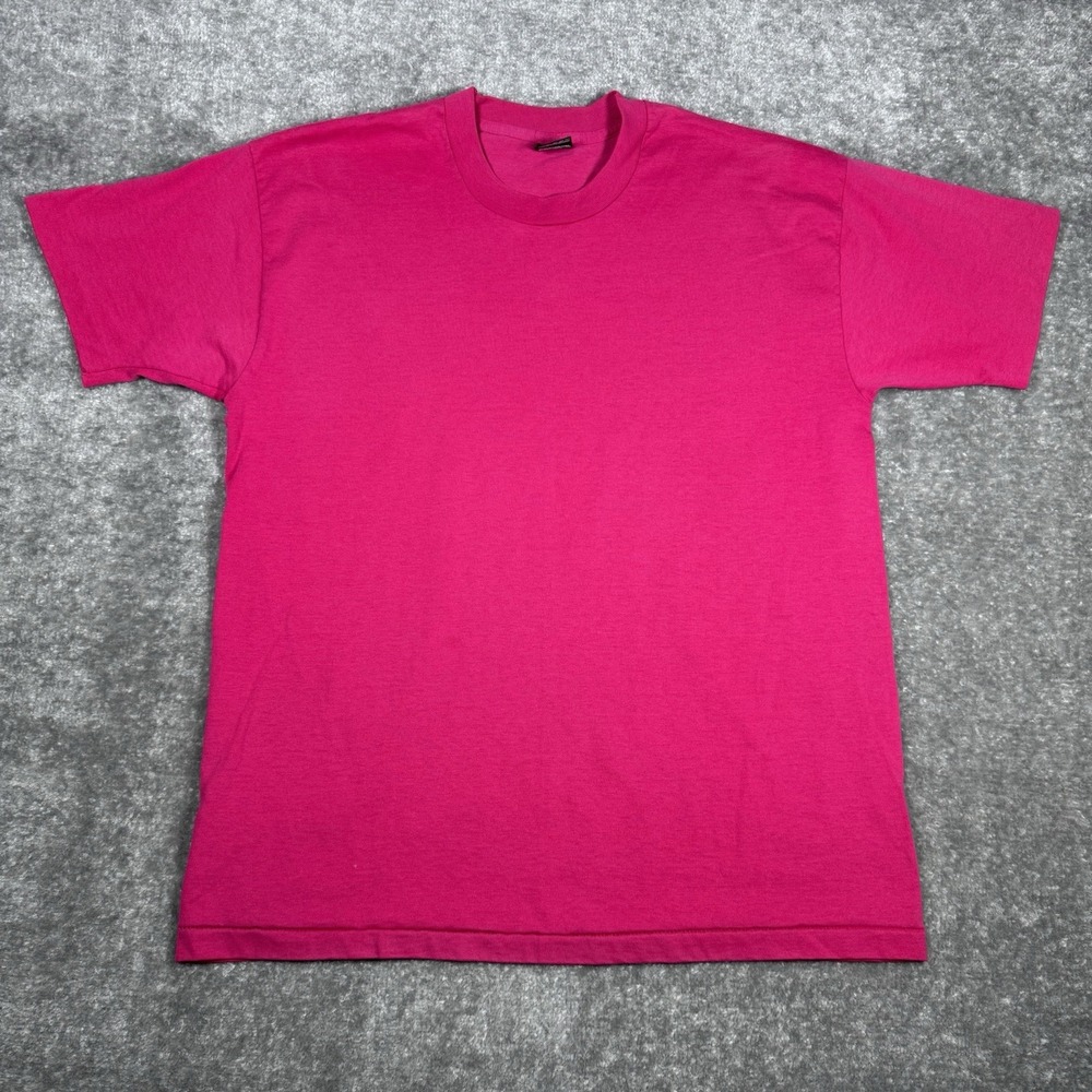 Fruit‎ Of The Loom Best T-Shirt XL Pink USA Made Blank Crew Neck Vintage